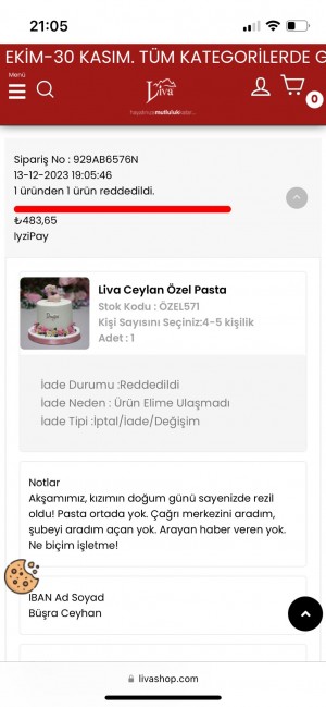 Liva Pastanesi Doğum Gününüzü Pastasız Kutlatır!
