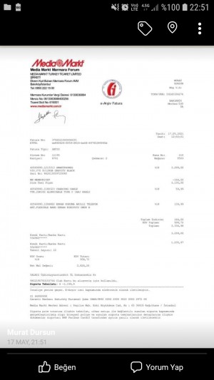 Media Markt Tarafından Satılan Ürünün İade Alımı Veya Değişim Talebinin Reddi