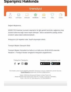 Trendyol Müşteriye Yaşatılan Mağduriyet