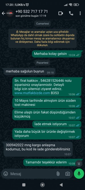 Mutfak Bizde İnternet Sitesi Şikayeti
