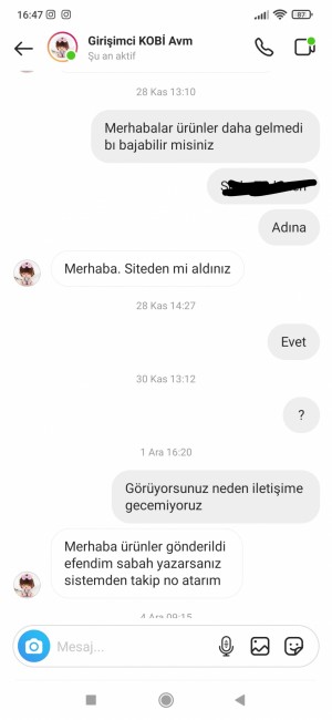 Girisimcikobiavm Ne Ürünüm Geldi Nede Para İadem