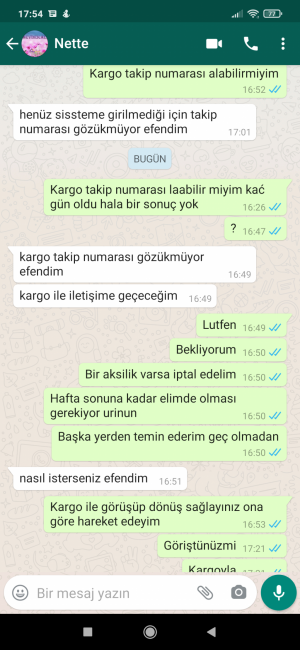 Nettenevime.com Sitesinden Led Işık Siparişi Verdim 5 Gün Boyunca Whatsapp'tan Yazıştık
