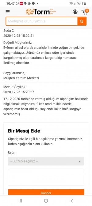 Evform Nişanlım Masa Sandalye Takımı Aldı Para İadesi Yapılmadı