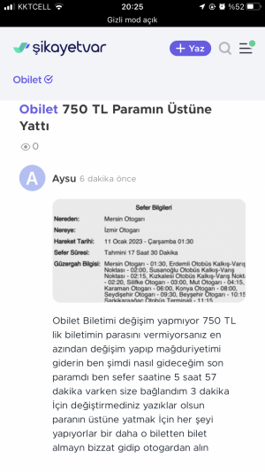 Obilet 750 Tl Paramı Yedi