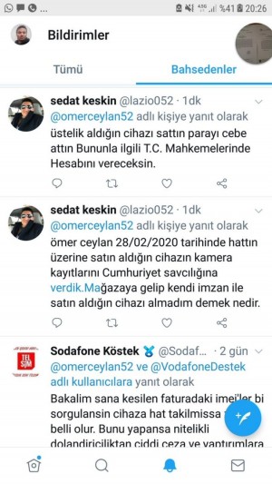 Ordu Altınordu Vodafone Red İletişim Bayisi Tarafından Üzerime Habersiz Cihaz Ve Aksesuar Yapıldı