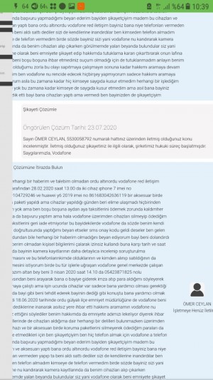 Ordu Altınordu Vodafone Red İletişim Bayisi Tarafından Üzerime Habersiz Cihaz Ve Aksesuar Yapıldı