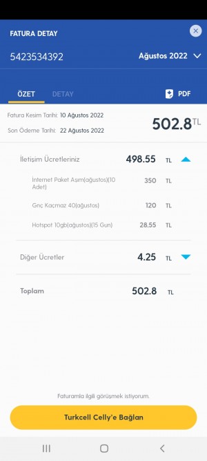 Turkcell Paket Aşımı