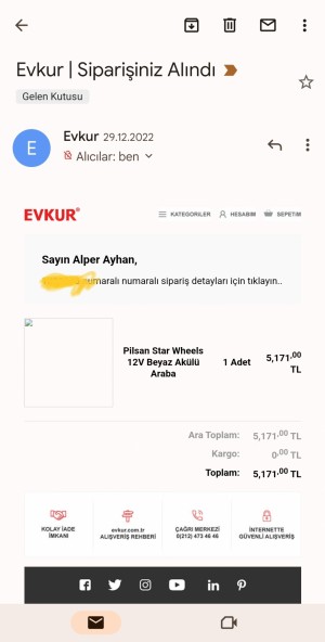 Evkur Parasını Ödediğim Ürünün Teslim Edilmemesi