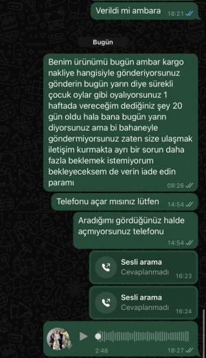 Parayı Peşin Alıp Ürünü Teslim Etmiyor