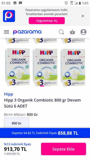 Pazarama' Dan Aldığım Hipp Mama Eksik Geldi