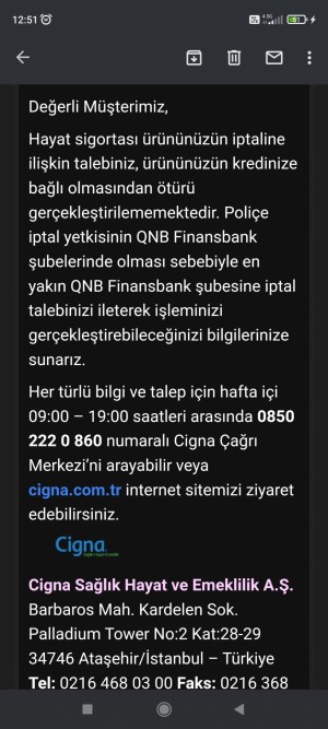 Qnb Finansbank Poliçe İptali