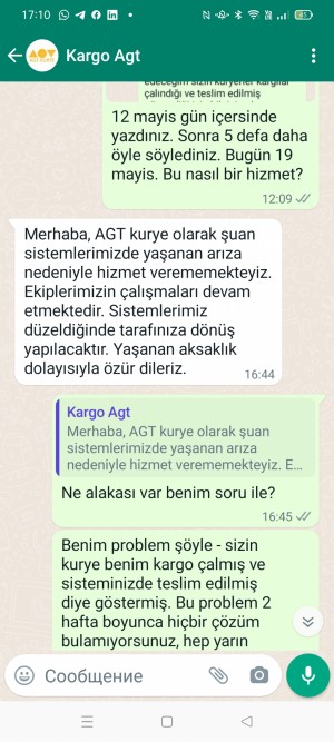 Agt Kurye 2 Haftadır Sizinle Uğraşıyorum