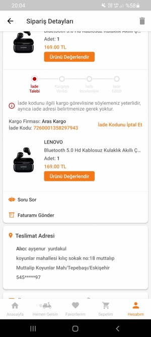 Lenovo Şarjı Olmayan Ürünü Kabul Etmiyor Bozuk Ürün Yolladı