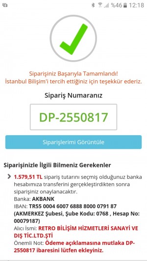 İstanbul Bilişim Satın Alınan Ürünü Göndermemek