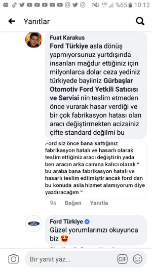 Gürbaşlar Ford Sıfır Diye Fabrikasyon Hatalı Araç Satıldı