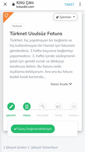 Kötüçıktı.com Şikayetim Yayınlanmıyor