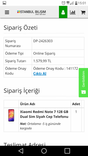 İstanbul Bilişim Sipariş İptali Ve Para İadesi Yapılmaması
