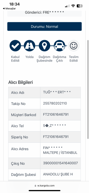 Siparişim 1.5 Haftadır Gönderilmiyor