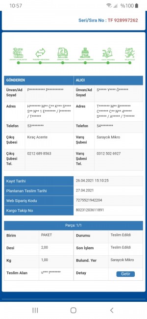 Sürat Kargo Sorunumun Hemen Çözülmesini İstiyorum