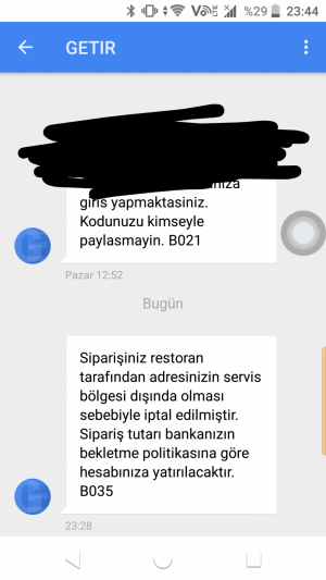Getir Burgerking Sürekli Sipariş İptali