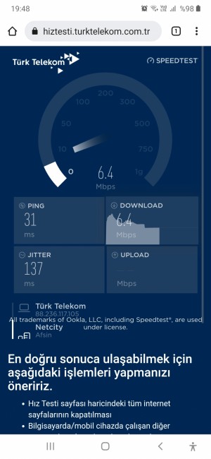 Türk Telekom Teknik Ekip Kontrol Edip Gittikten Sonra Hız Düşüklüğü Problemim Devam Etti.