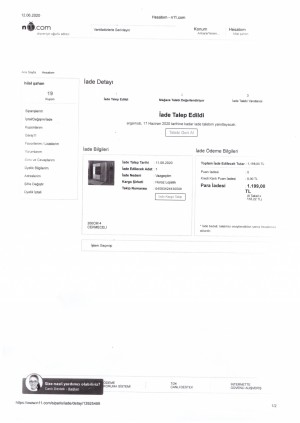 N11 Teslim Edilmemiş Ürün