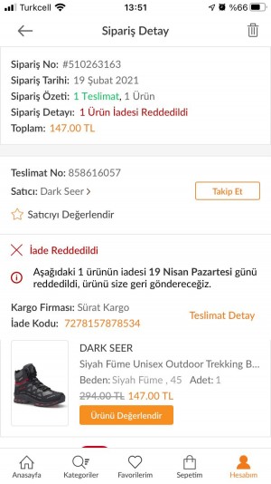Dark Seer Trekking Bot Parçalanması Ve Trendyol İlgisizliği