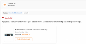 Trendyol İade Parayı Vermiyor
