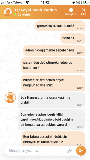 Trendyol Müşteri Destek Kısmı İşini Yapmıyor