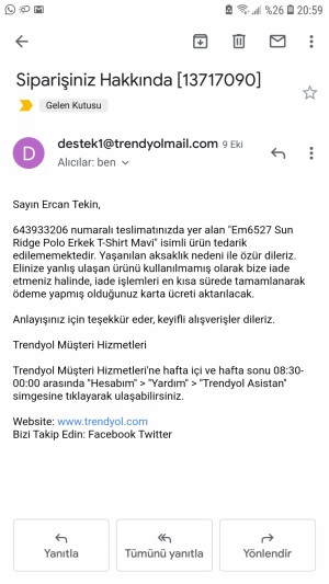 Trendyol Paramı İade Etmiyor