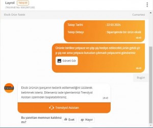 Trendyol Siparişimde Eksik Ürün Var Gönderilmiyor!