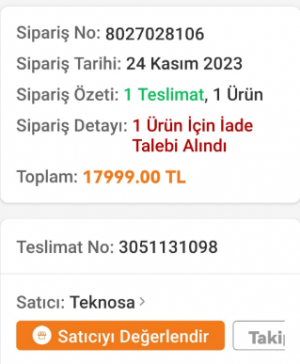Trendyol Teknosa Satıcı Şikayet