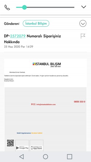 İstanbul Bilişim Ücret İadesi