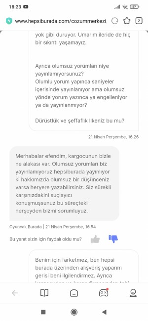 Hepsiburada Oyuncak Burada Ukala Ve Saygısız Firma