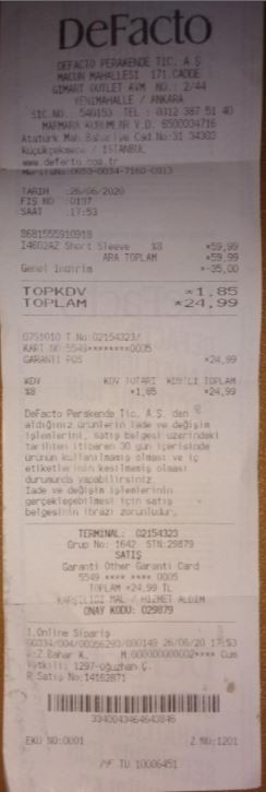 Defacto Ürün Tesliminin İptal Edilmesi Ve Bilgi Vermeme