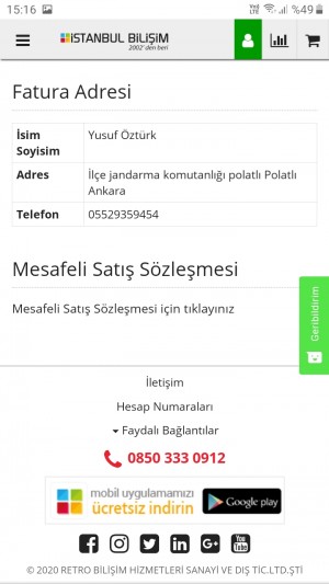 İstanbul Bilişim Ürün Gönderilmedi