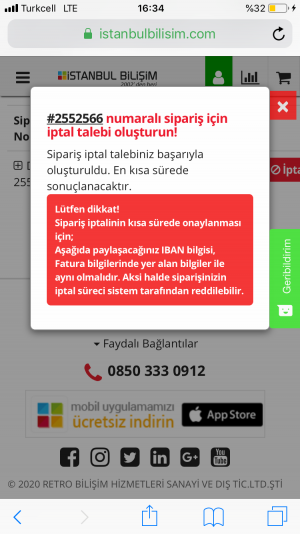 İstanbul Bilişim Ürün Göndermiyor Para İadesi Yapmıyor