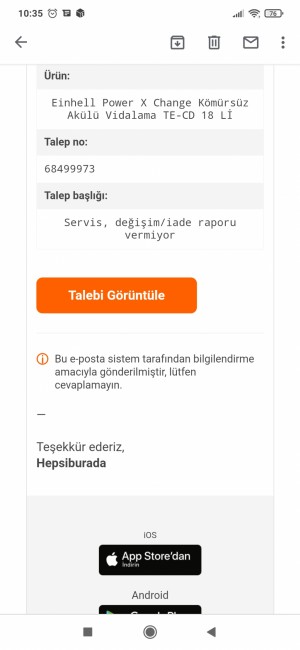 Hepsiburada Ürün Servisi Hk.