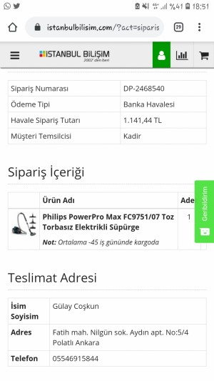 İstanbul Bilişim Ürün Tedariği, Para İadesi