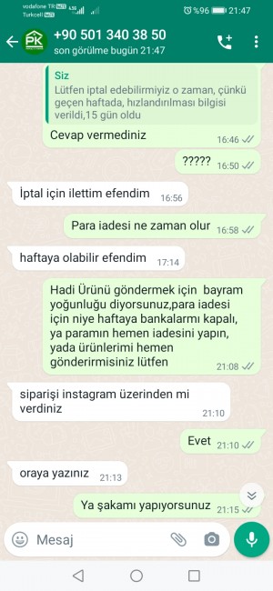 Papuc Konağı Ürünü Göndermediler
