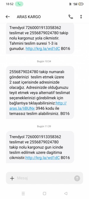 Aras Kargo Ürünüm Adresi Teslim Edilmedi