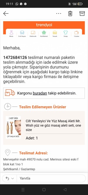 Aras Kargo Ürünüm Adresi Teslim Edilmedi