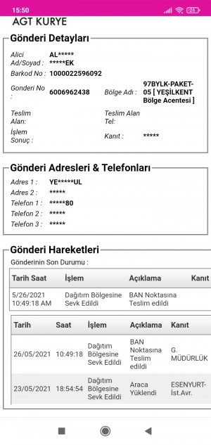 Agt Kurye Ürünüm Nerdeyse 1 Aydır Gelmedi Sözde Aynı Gün Teslim
