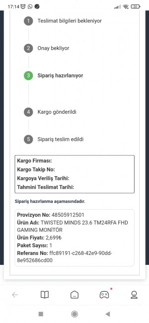 Şok Market Ürünün Temin Edilmemesi Ve 40 Gün Sonra Sipariş İptali