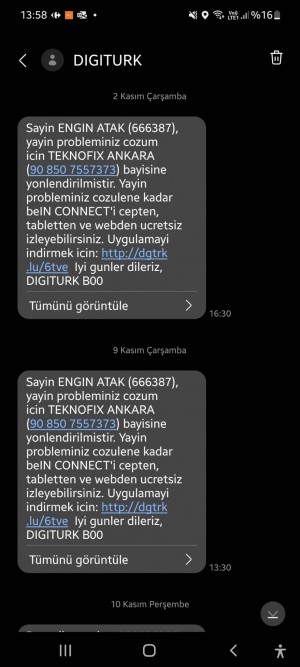 Digiturk Uydu Değişikliği Yapılmıyor