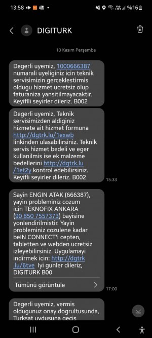 Digiturk Uydu Değişikliği Yapılmıyor