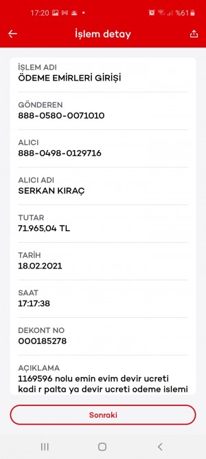 Eminevim Üyelik Devir Yapmadılar 72 Bin TL Gitti