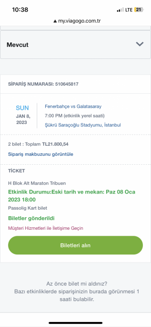 Viagogo Paramı Aldı Bilet Göndermedi