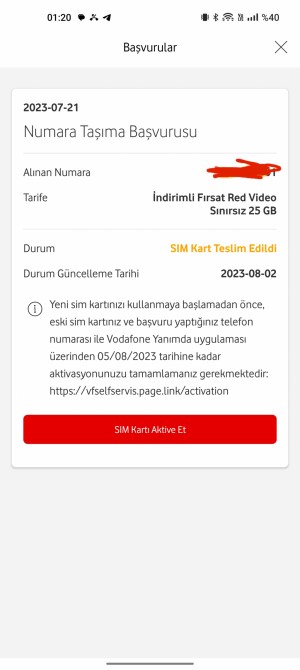 Vodafone Hat Aktivasyon