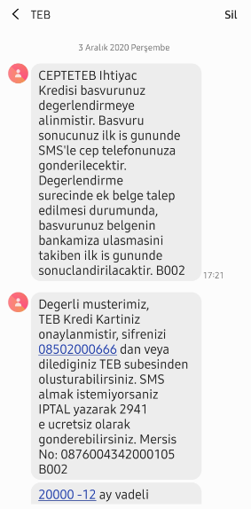 Teb Kullandırılmayan Kredi